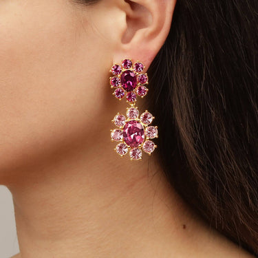 Dyrberg Kern Lina Gold Earrings - Pink