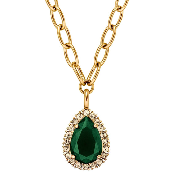 Dyrberg Kern Metta Gold Necklace - Emerald Green/Golden