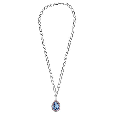 Dyrberg Kern Metta Silver Necklace - Light Blue Pink
