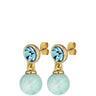 Dyrberg Kern Naomi Gold Earrings - Aqua