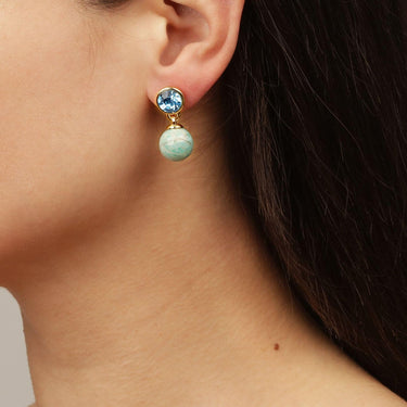 Dyrberg Kern Naomi Gold Earrings - Aqua