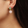 Dyrberg Kern Naomi Gold Earrings - Green/Pink