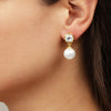 Dyrberg Kern Nette Silver Drop Earrings - Pearl