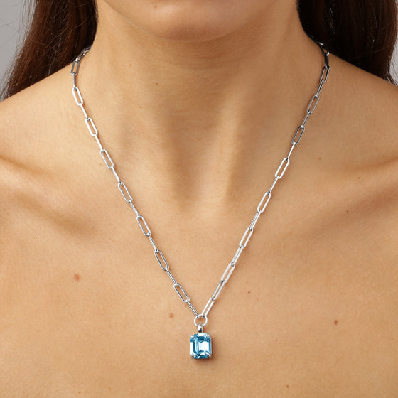 dyrberg-kern-octa-silver-necklace-aqua