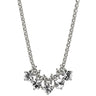 Silver necklace with a floral pendant on a white background
