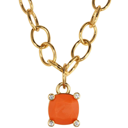 Dyrberg Kern Ramina Gold Necklace - Coral