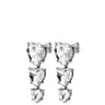 heart crystal drop earrings in silver