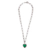 Dyrberg Kern Simona Silver Necklace - Emerald Green