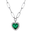 Dyrberg Kern Simona Silver Necklace - Emerald Green