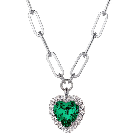 Dyrberg Kern Simona Silver Necklace - Emerald Green