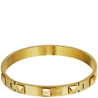 Gold bracelet with diamond on a white background