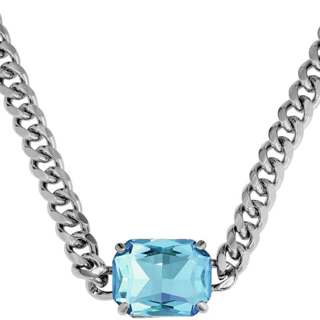 Dyrberg Kern Tagona Silver Necklace - Aqua