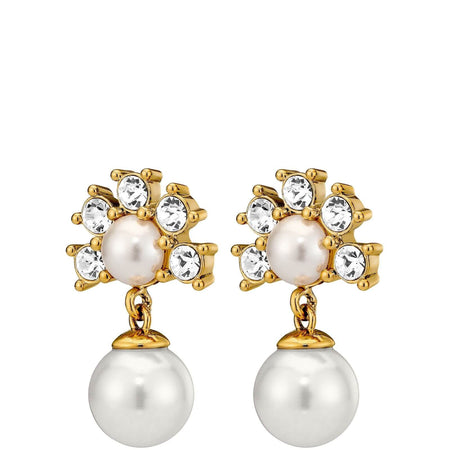 Dyrberg Kern Veronica Gold Drop Earrings -  White Pearl