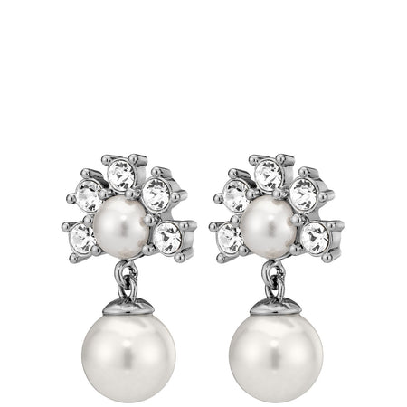 Dyrberg Kern Veronica Silver Drop Earrings -  White Pearl