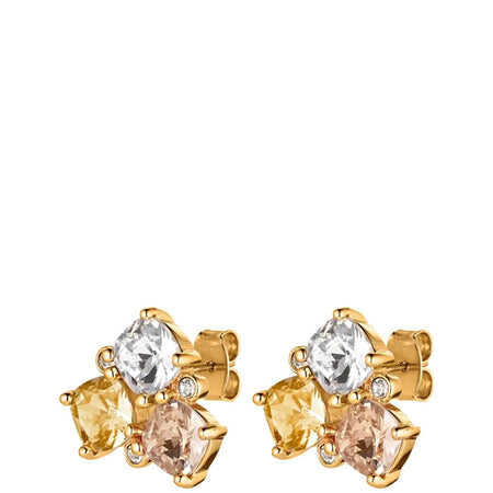 Dyrberg Kern Viena Gold Stud Earrings - Peach