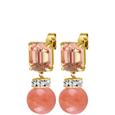 Dyrberg Kern Wali Gold Drop Earrings - Coral