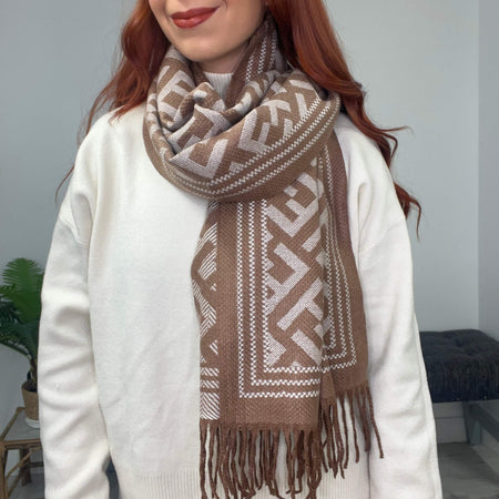 Efie Scarf - Taupe Cream