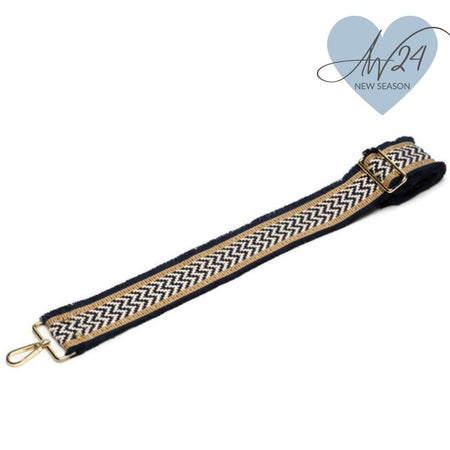 Elie Beaumont Bag Strap - Navy/Velvet Trim