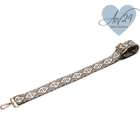 Elie Beaumont Bag Strap - Grey Diamonds