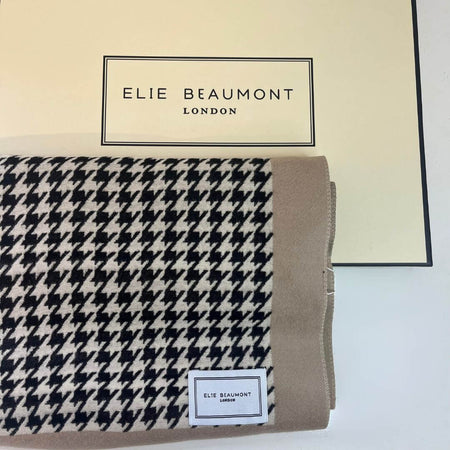 Elie Beaumont Black Dog Tooth Scarf