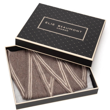 Elie Beaumont Coffee Knitted Triangle Neck Scarf