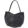 Black pebbled leather hobo shoulder bag with gold-tone hardware, shown against a plain white background.