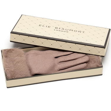 Elie Beaumont Mink Faux Fur Cuff Gloves