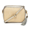 Elie Beaumont Raffia Gold Leather Bag