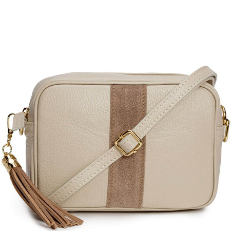 Elie Beaumont Suede Stripe Stone Leather Bag
