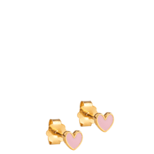 pink heart stud earrings
