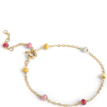 multi coloured bead chain bracelet