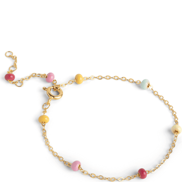 multi coloured bead chain bracelet