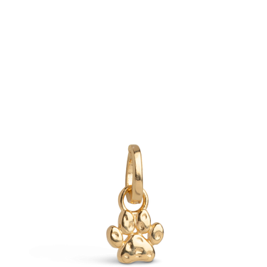 paw shaped gold charm for jewellery bracelet
