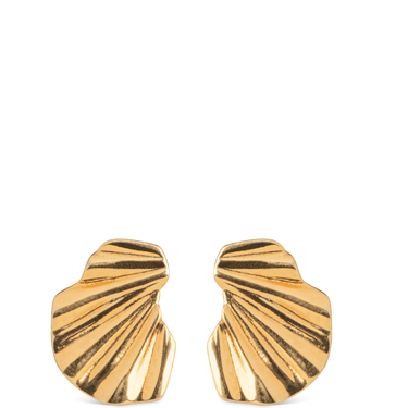 Enamel Copenhagen Gold Wave Stud Earrings