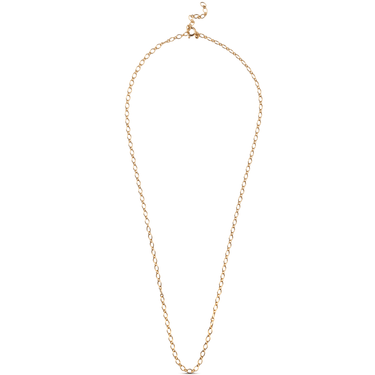 Gold chain necklace on a white background