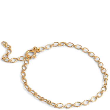 Gold chain bracelet on a white background