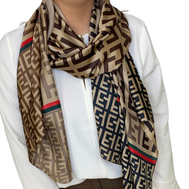 Flo Black & Taupe Scarf