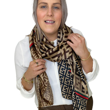 Flo Black & Taupe Scarf