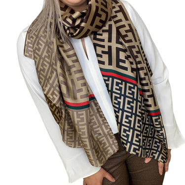 Flo Black & Taupe Scarf