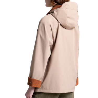 Beige jacket with brown accents on a white background