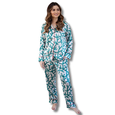 four-sisters-coastal-coral-satin-pyjamas