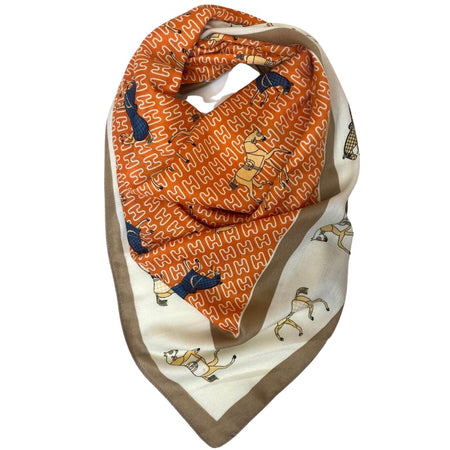 Galloping Grace Square Scarf - Orange