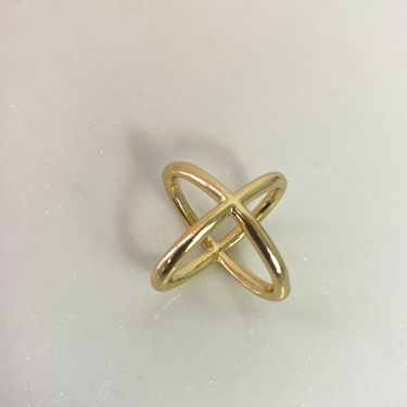 Gold Criss Cross Scarf Ring
