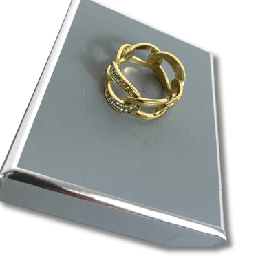 Gold Curb Chain Scarf Ring