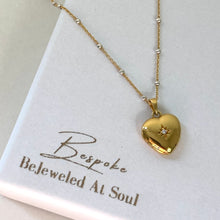 BeJeweled Bespoke Gold Heart Locket & Two Tone Chain