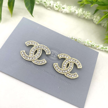 Gold Large CC Stud Earrings