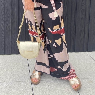 Oh My Sandals Gold Leather High Wedge Sandals