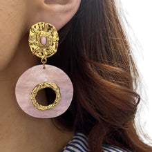BeJeweled At Soul Gold & Pink Large Disc Drop Earrings