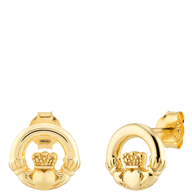 gold-plated-claddagh-stud-earrings