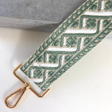 green-cream-aztec-chunky-bag-strap